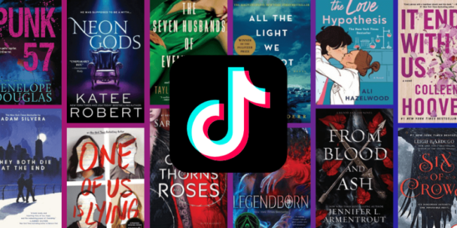 capa de livros com logotipo do tiktok