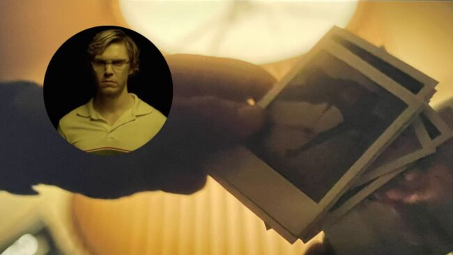 dahmer segurando polaroids na serie da netflix